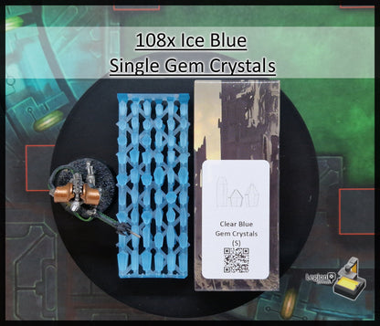 108x Small Gem Crystals Pack in Green Blue Grey Red - for Wargaming Model Bases