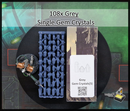 108x Small Gem Crystals Pack in Green Blue Grey Red - for Wargaming Model Bases
