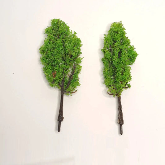 Tree: Set of 2 Poplar Trees - Light Green Leaves 80mm