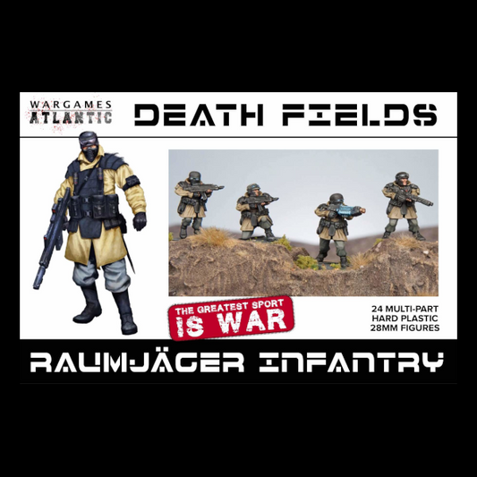 These Wargames Atlantic Raumjager Infantry troops are a brilliant addition to the table. Finely cast and detailed, these figures require assembly.