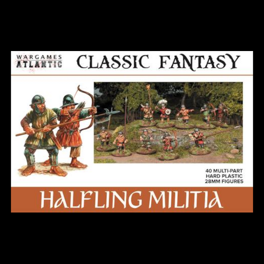 Halfling Militia troops made by Wargames Atlantic. These finely cast and detailed figures require assembly.