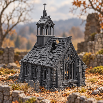 Basilica Ruins 28mm DND Terrain | Tabletop Wargaming Scenery for Frostgrave & RPG | Unpainted 3D Printed