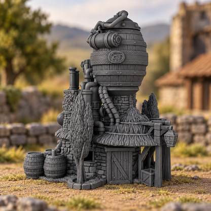 Beer Brewery 28mm DND Terrain | Tabletop Wargaming Scenery for Frostgrave & RPG | Unpainted 3D Printed