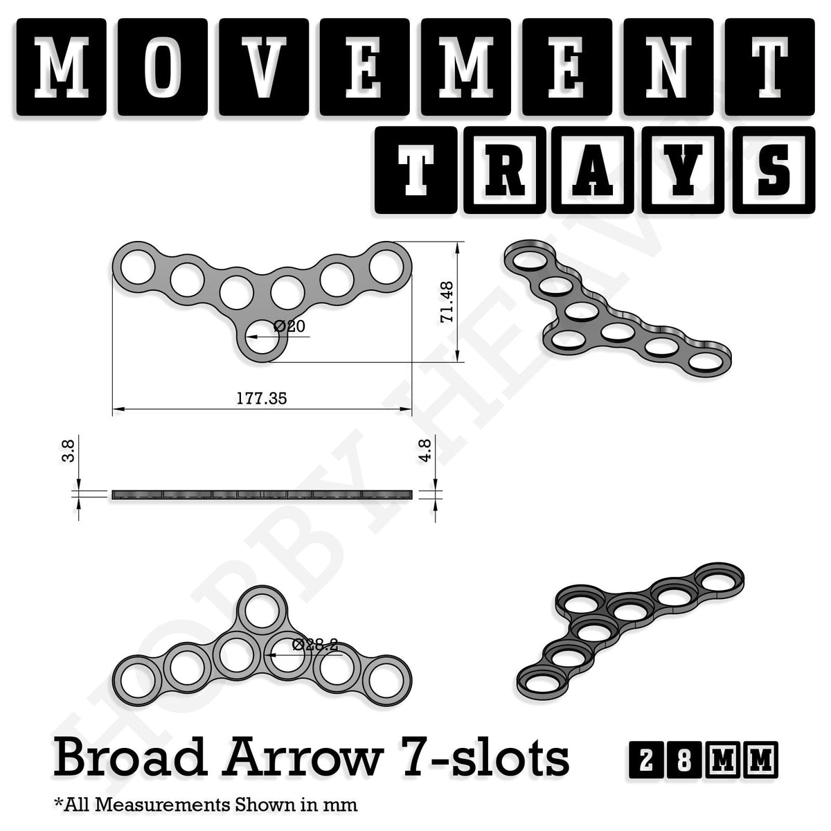 28mm Movement Trays for Tabletop Games | Wargaming | Full Range