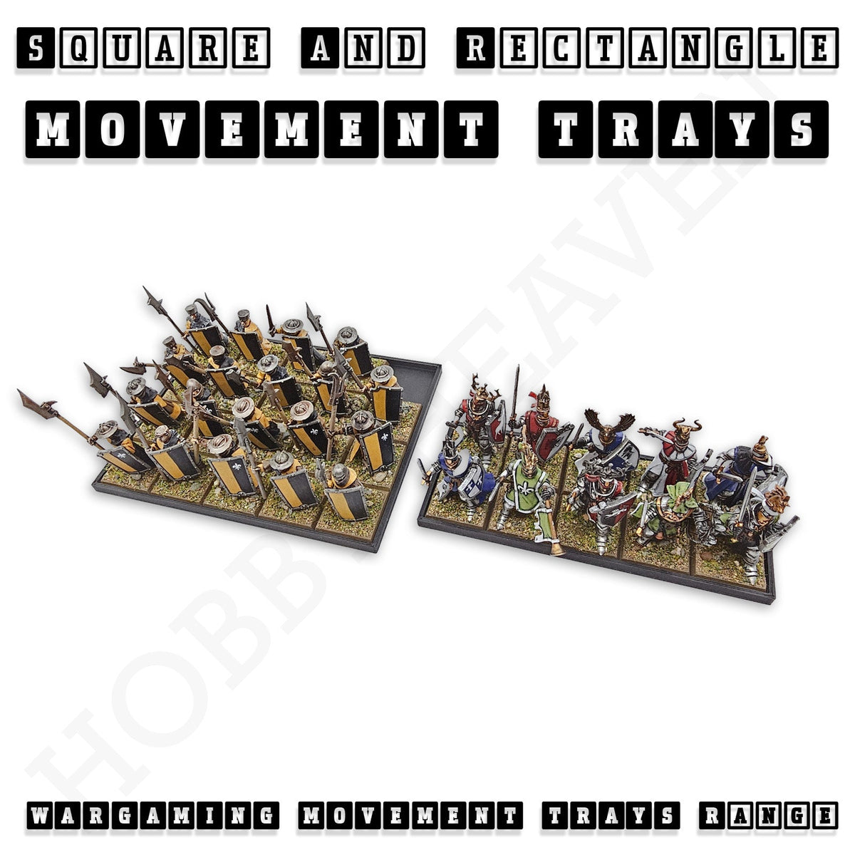 Rectangle Movement Trays | Cavalry & Monsters | 50×25-100×60mm | OBS System