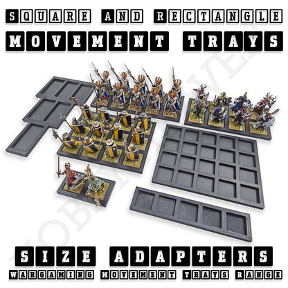 Square and Rectangle Movement Tray Adapters for Tabletop Games