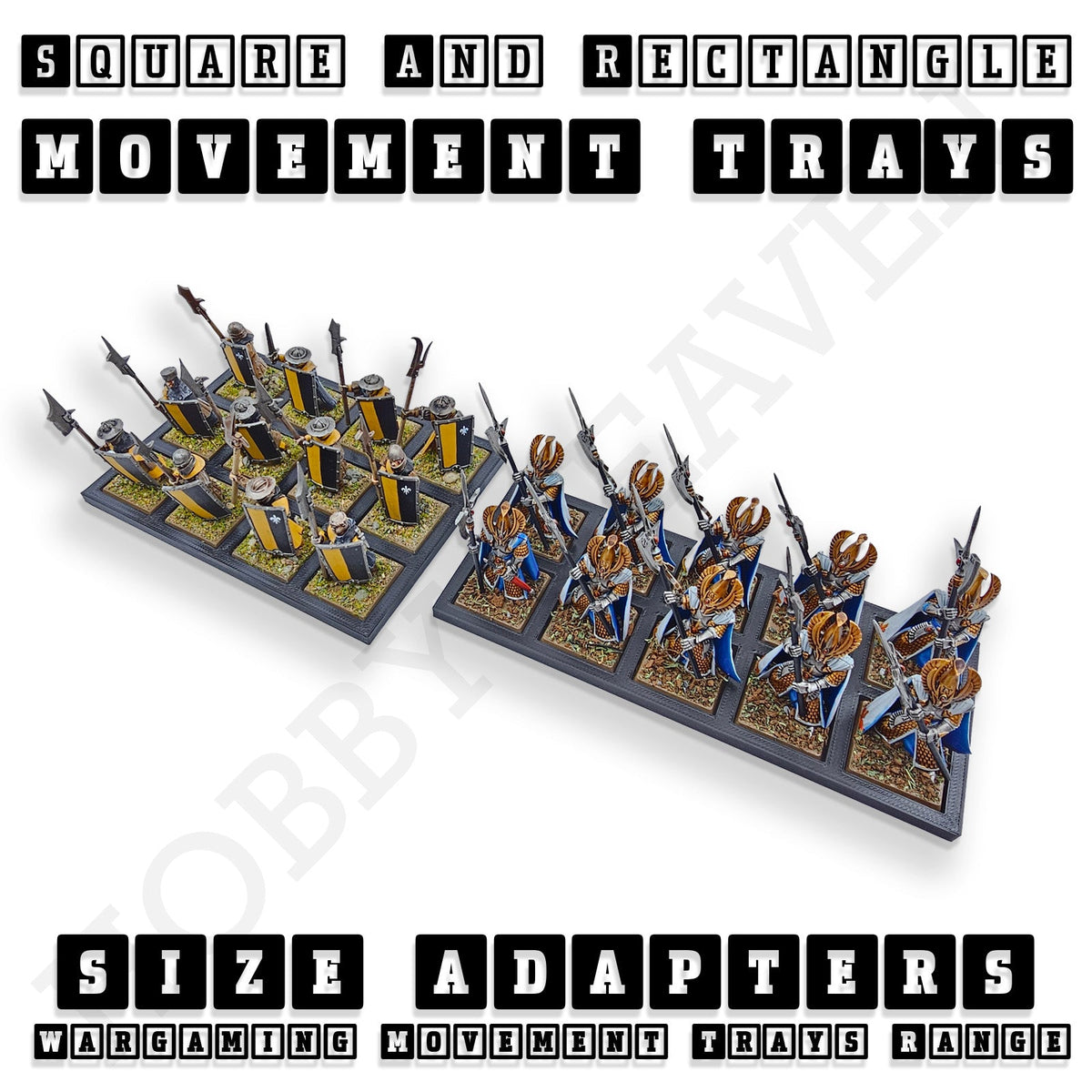 Square and Rectangle Movement Tray Adapters for Tabletop Games
