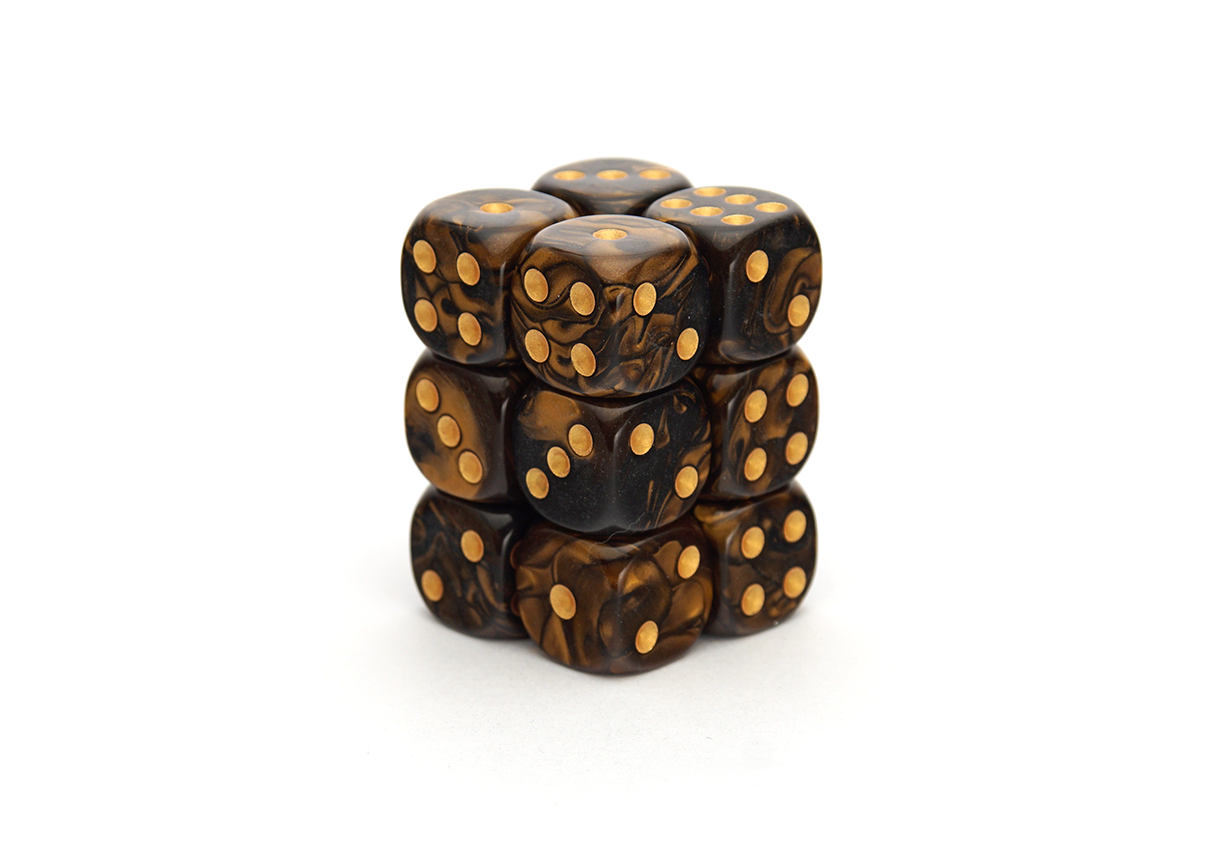 Elemental Dice | Black & Gold | 12x16mm Dice Block