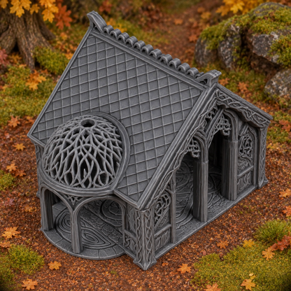 Elven Home 28mm DND Terrain | Tabletop Wargaming Scenery for Frostgrave & RPG | Unpainted 3D Printed