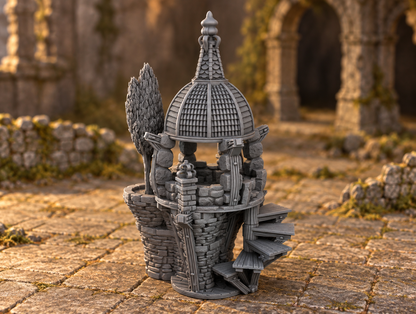 Flying Gazebo 28mm DND Terrain | Tabletop Wargaming Scenery for Frostgrave & RPG | Unpainted 3D Printed