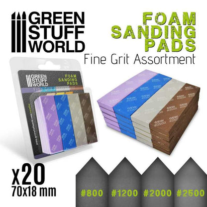 Assorted Fine Grit Foam Sanding Pads - 20pk | Green Stuff World