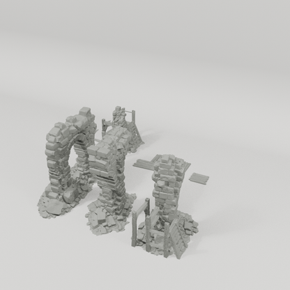 Aqueduct Ruins – 28mm Fantasy Tabletop Terrain, Unpainted