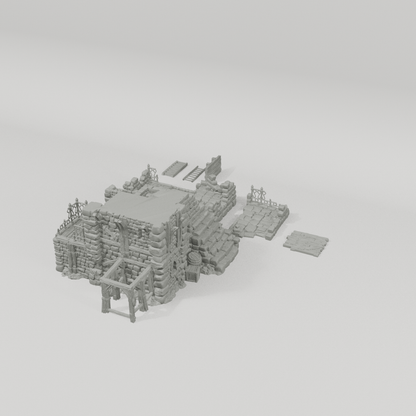 Ruined Platform Prison – 28mm Fantasy Terrain, Unpainted