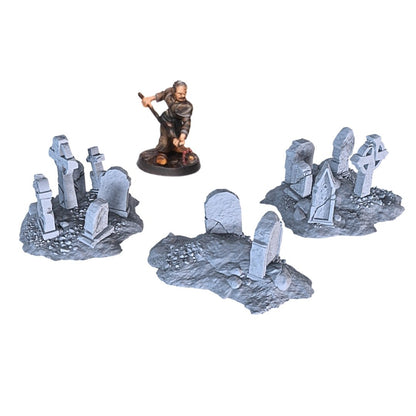 Gravestone Set 28mm DND Scatter Terrain | Tabletop Wargaming Scenery for Frostgrave & RPG | 3D Printed