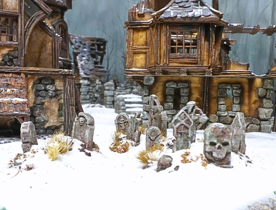 Gravestone Set 28mm DND Scatter Terrain | Tabletop Wargaming Scenery for Frostgrave & RPG | 3D Printed