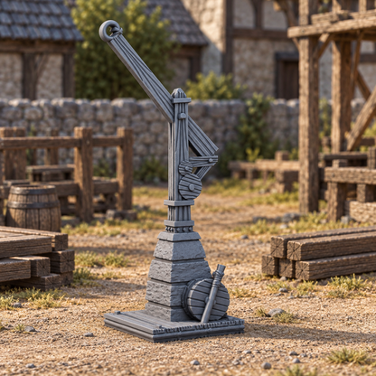 Hoist Crane 28mm DND Scatter Terrain | Tabletop Wargaming Scenery for Frostgrave & RPG | Unpainted 3D Printed
