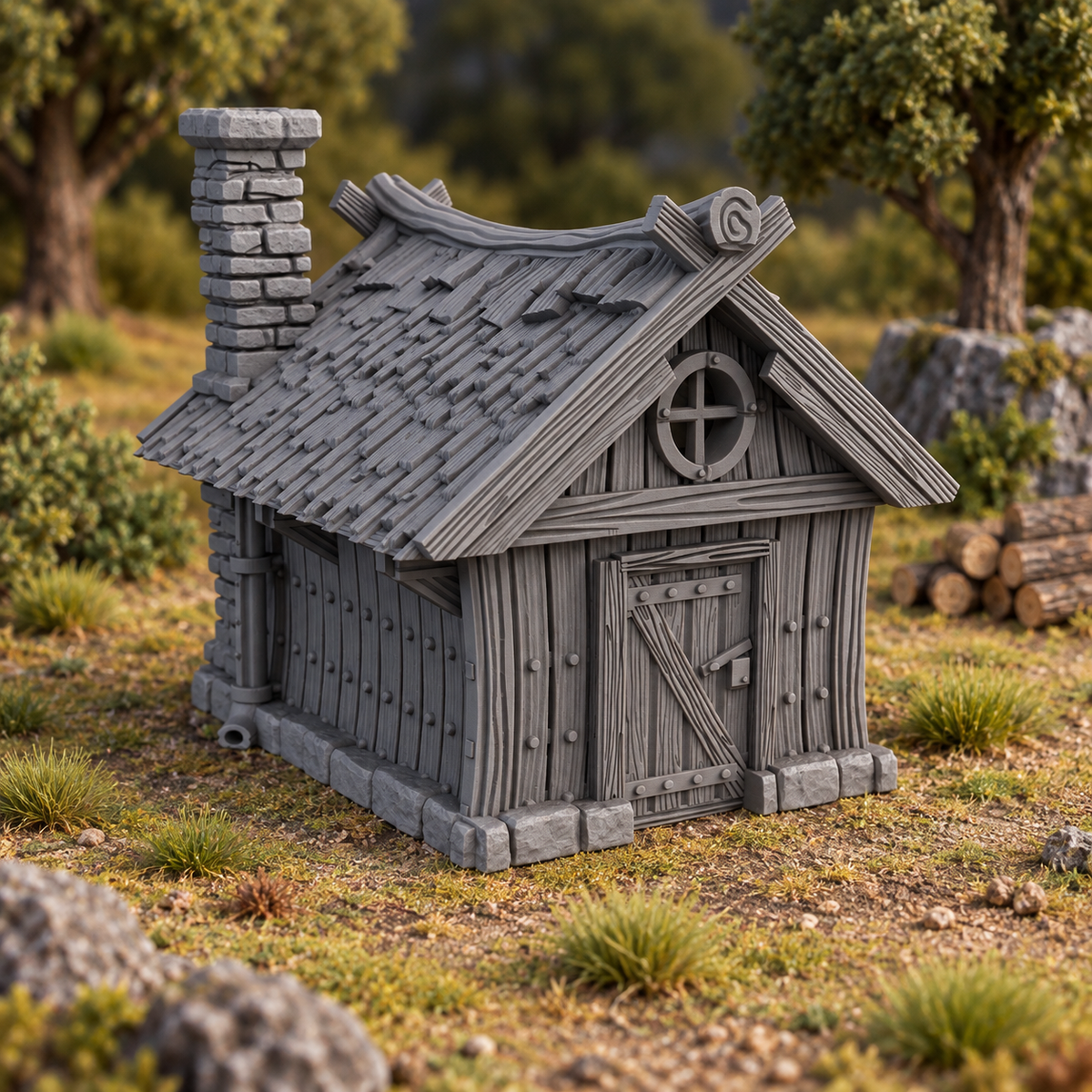 Hunters Cabin 28mm DND Terrain | Tabletop Wargaming Scenery for Frostgrave & RPG | Unpainted 3D Printed