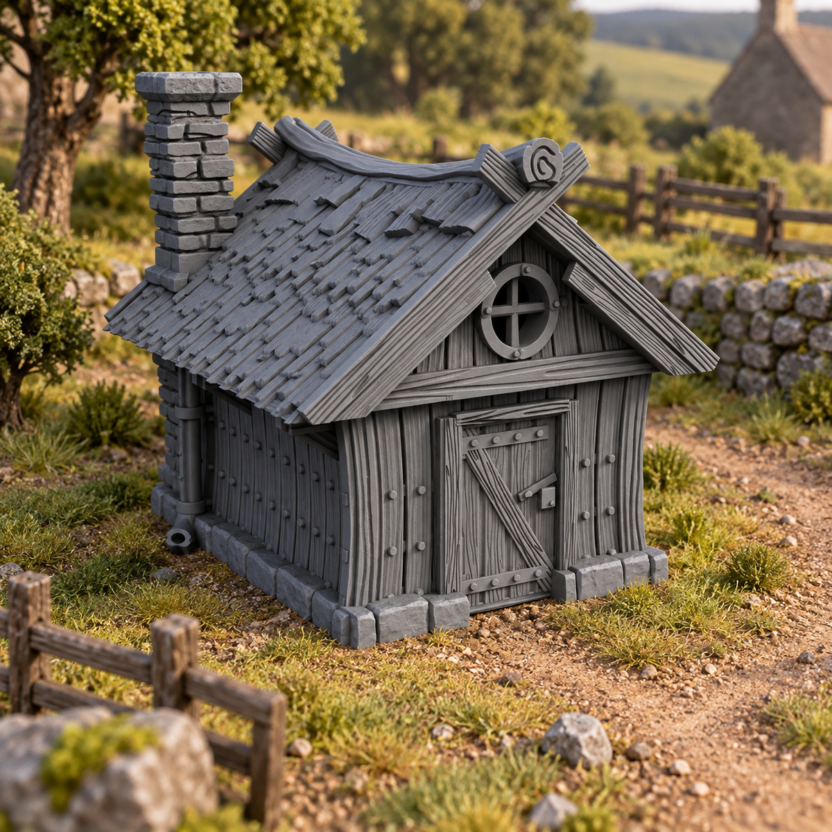 Hunters Cabin 28mm DND Terrain | Tabletop Wargaming Scenery for Frostgrave & RPG | Unpainted 3D Printed