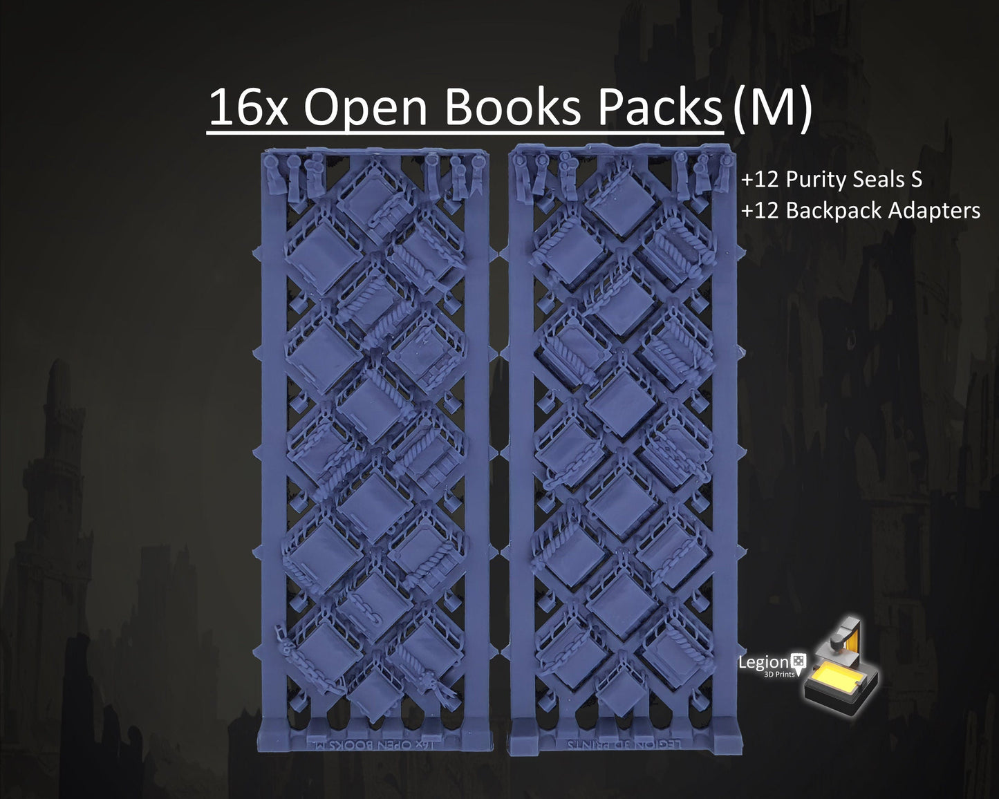 16x Modular Open Books Accessory Packs (M) - for Hobby Wargaming Model Bits - Fantasy AoS 30k Heresy