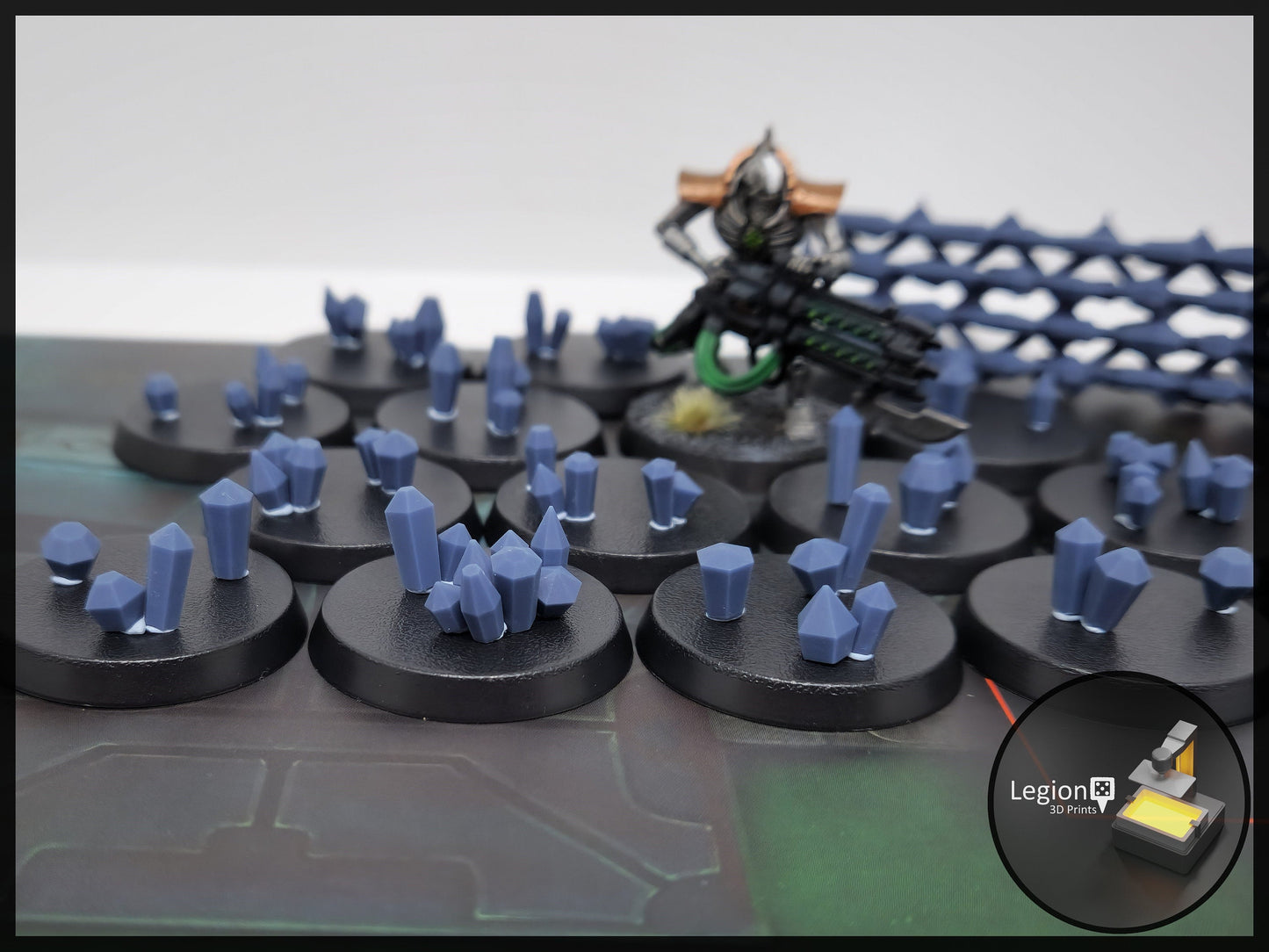 108x Small Gem Crystals Pack in Green Blue Grey Red - for Wargaming Model Bases