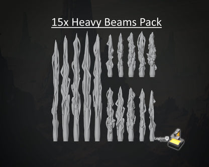 Red Plasma Beam Miniature Effects Packs - for Wargaming Model Bits