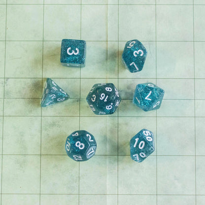 Navy Blue Glitter Dice Set