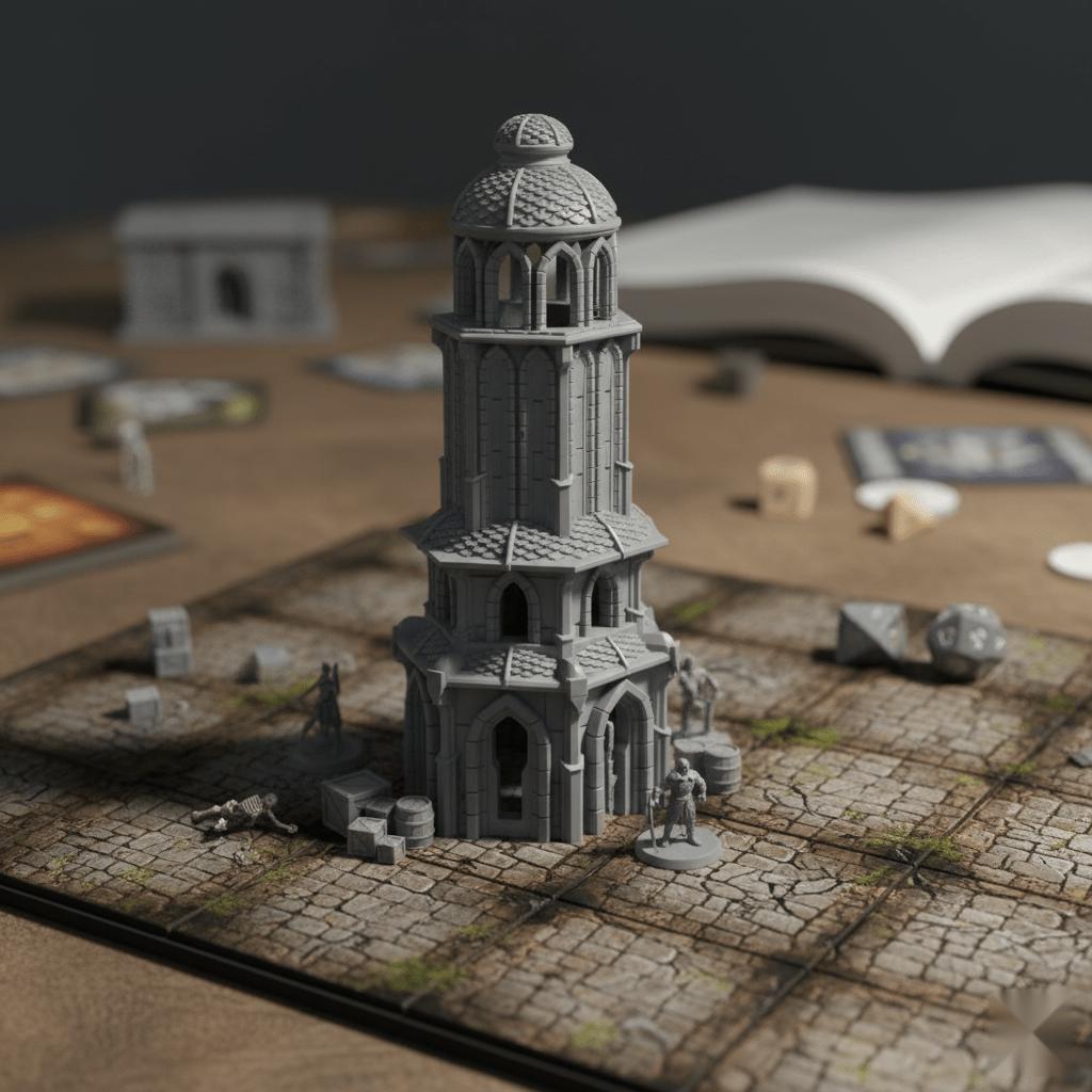 Lost City Tower 28mm DND Terrain Set 1 | Tabletop Wargaming Ruins for Frostgrave & RPG | 3D Printed