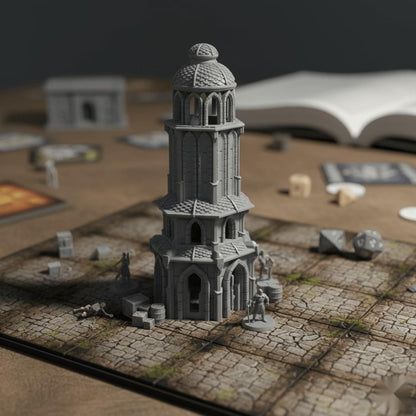 Lost City Tower 28mm DND Terrain Set 1 | Tabletop Wargaming Ruins for Frostgrave & RPG | 3D Printed