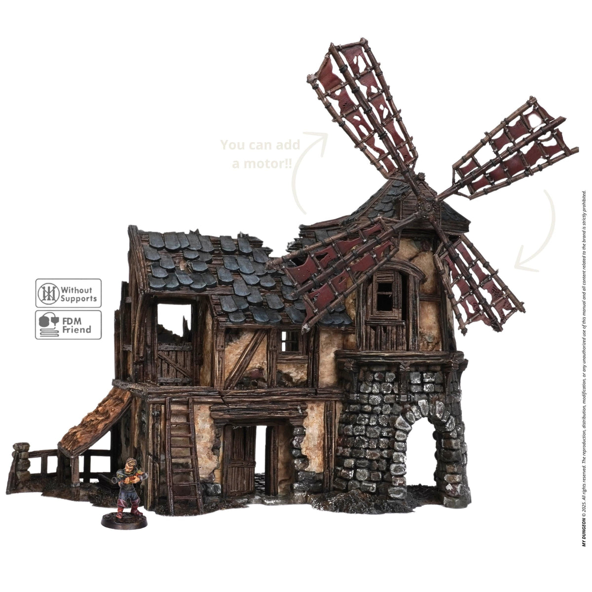 Windmill Granary 28mm DND Terrain | Tabletop Wargaming Scenery for Frostgrave & RPG | 3D Printed