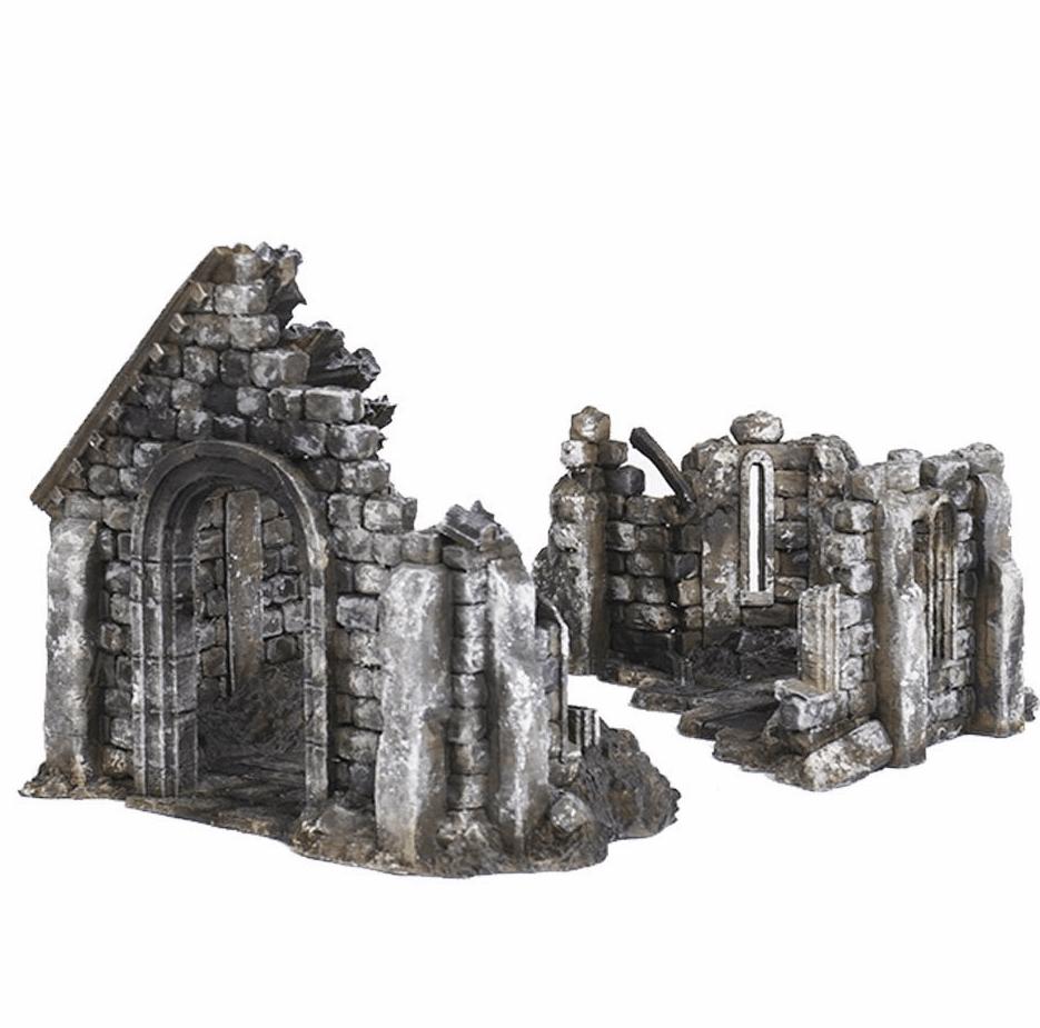 Ruined Church 28mm DND Terrain | Tabletop Wargaming Scenery for Frostgrave & RPG | Unpainted 3D Printed