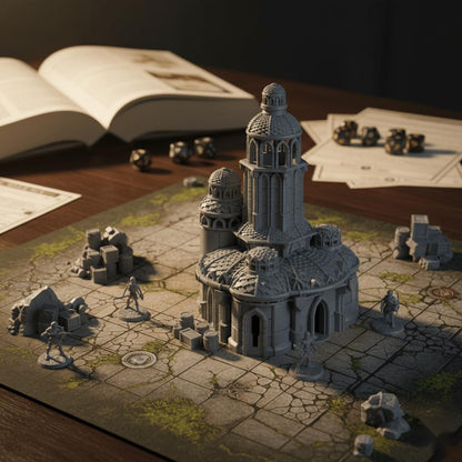 Lost City Tower 28mm DND Terrain Set 2 | Tabletop Wargaming Ruins for Frostgrave & RPG | 3D Printed