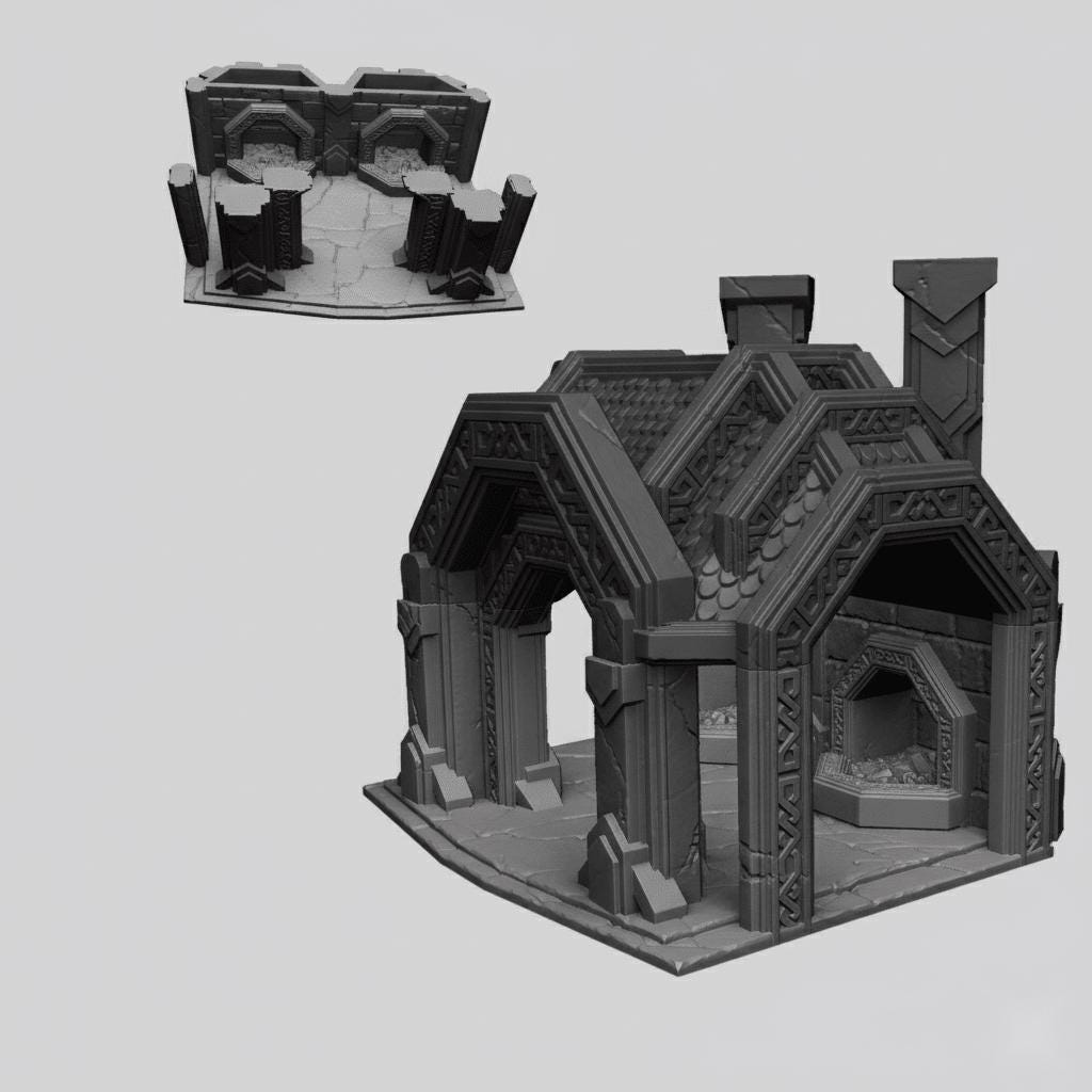 Forge Blacksmith 28mm DND Terrain | Tabletop Wargaming Scenery for Frostgrave & RPG | Unpainted 3D Printed
