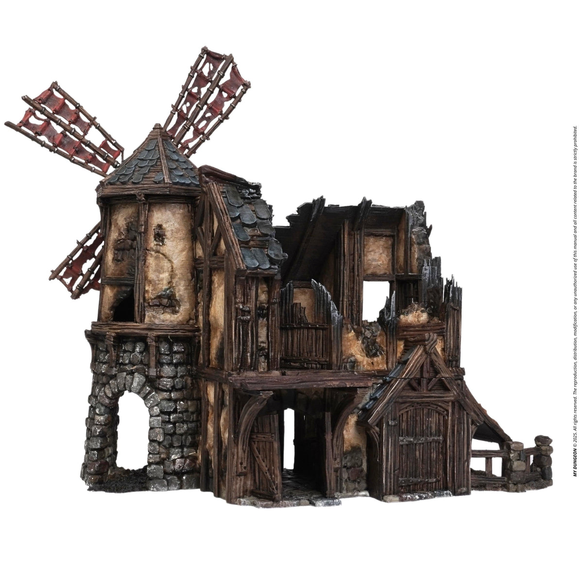 Windmill Granary 28mm DND Terrain | Tabletop Wargaming Scenery for Frostgrave & RPG | 3D Printed