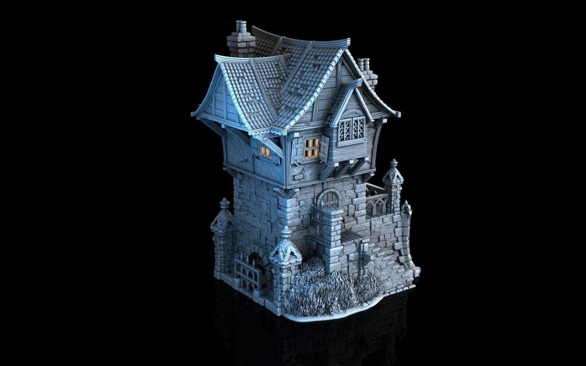 Tombstone House 28mm DND Terrain | Tabletop Wargaming Scenery for Frostgrave & RPG | Unpainted 3D Printed