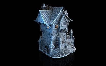 Tombstone House 28mm DND Terrain | Tabletop Wargaming Scenery for Frostgrave & RPG | Unpainted 3D Printed