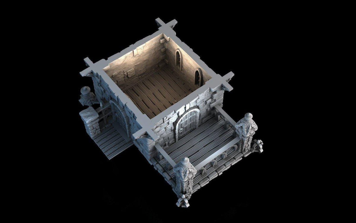 Tombstone House 28mm DND Terrain | Tabletop Wargaming Scenery for Frostgrave & RPG | Unpainted 3D Printed