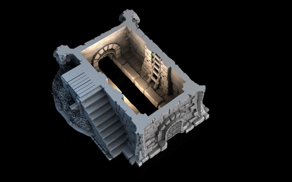 Tombstone House 28mm DND Terrain | Tabletop Wargaming Scenery for Frostgrave & RPG | Unpainted 3D Printed