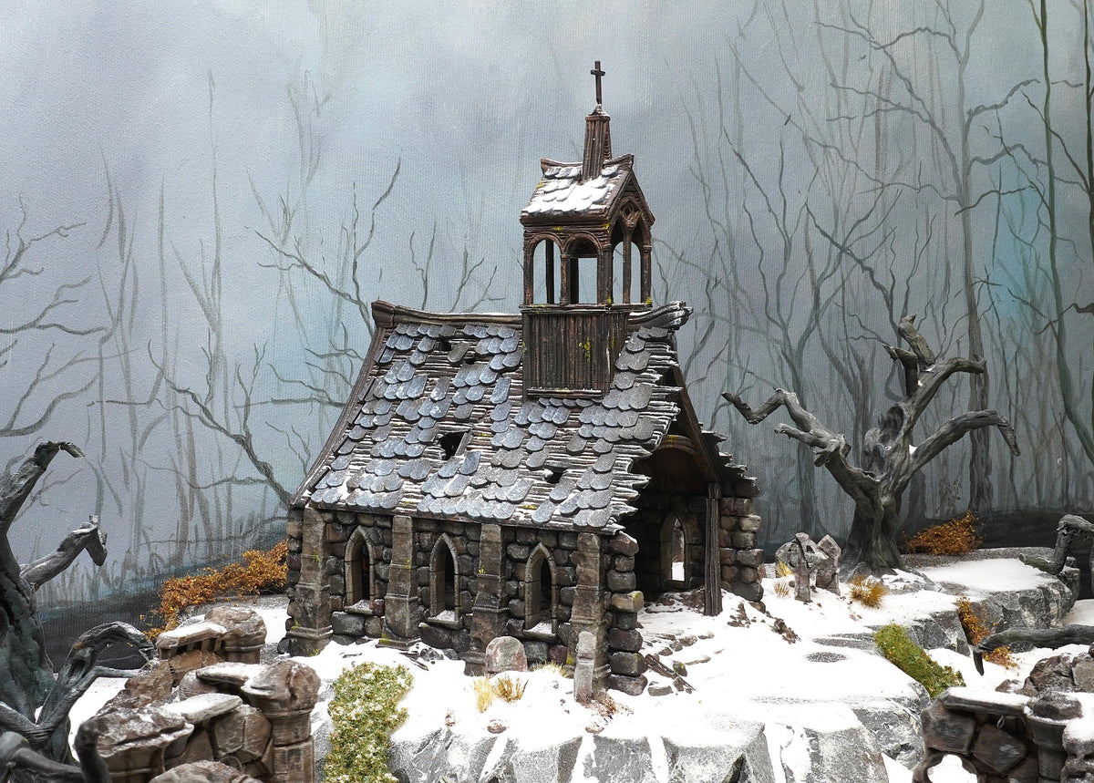 Basilica Ruins 28mm DND Terrain | Tabletop Wargaming Scenery for Frostgrave & RPG | Unpainted 3D Printed