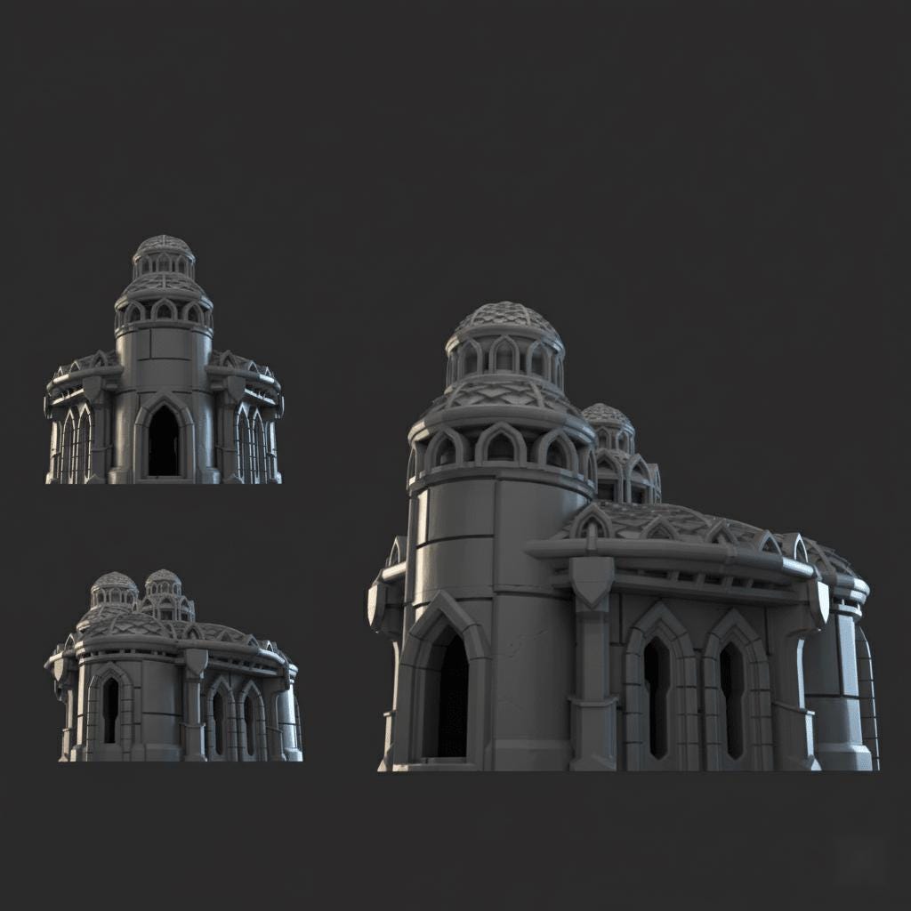 Lost City Building 28mm DND Terrain Set 3 | Tabletop Wargaming Ruins for Frostgrave & RPG | 3D Printed