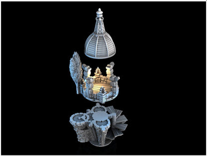 Flying Gazebo 28mm DND Terrain | Tabletop Wargaming Scenery for Frostgrave & RPG | Unpainted 3D Printed