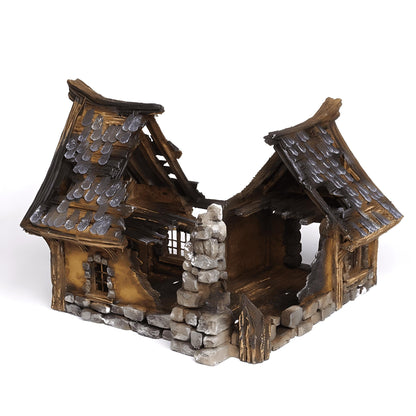 Ruined Medieval House 28mm DND Terrain Set B | Wargaming Scenery for Frostgrave & RPG | Unpainted 3D Printed