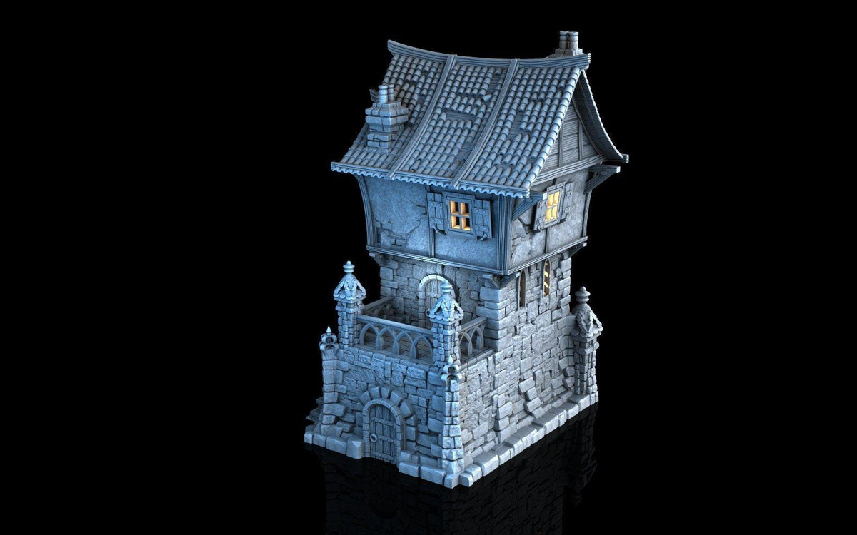 Tombstone House 28mm DND Terrain | Tabletop Wargaming Scenery for Frostgrave & RPG | Unpainted 3D Printed