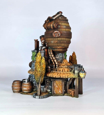 Beer Brewery 28mm DND Terrain | Tabletop Wargaming Scenery for Frostgrave & RPG | Unpainted 3D Printed