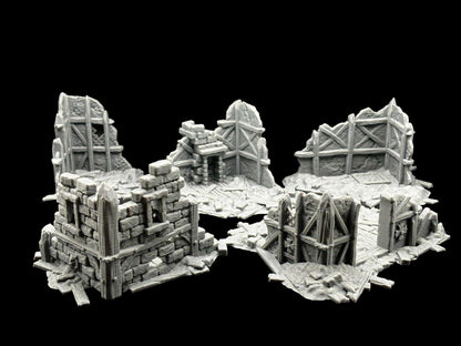 28mm Building Ruins Terrain Scenery for DND, Wargames