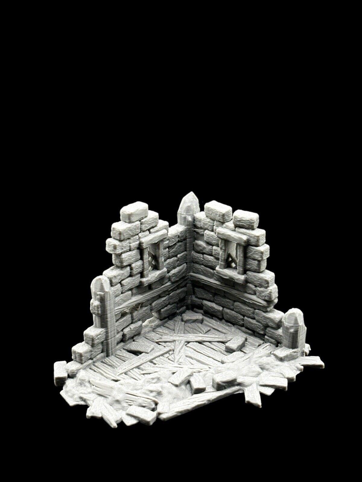 28mm Building Ruins Terrain Scenery for DND, Wargames