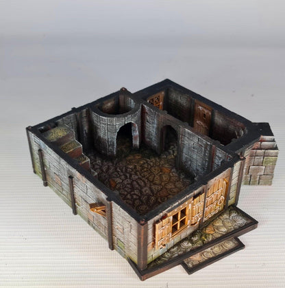 Steeple Lodge 28mm DND Terrain | Tabletop Wargaming Scenery for Frostgrave & RPG | Unpainted 3D Printed