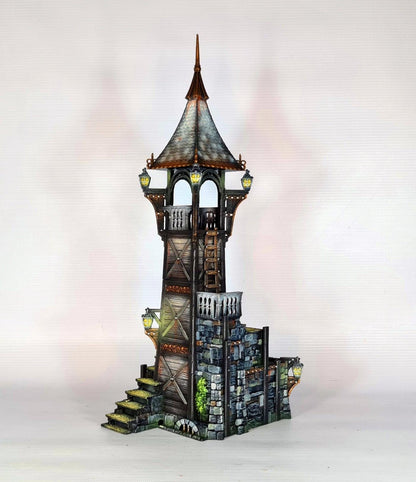 Weatherstorm Tower 28mm DND Terrain | Tabletop Wargaming Scenery for Frostgrave & RPG | Unpainted 3D Printed