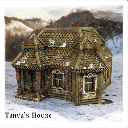 Tanya's House 28mm DND Terrain | Tabletop Wargaming Scenery for Frostgrave & RPG | Unpainted 3D Printed
