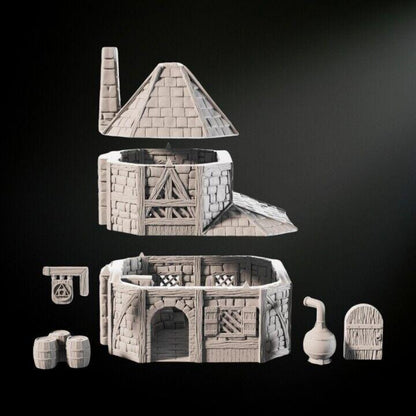 Alchemist House Medieval 28mm DND Terrain | Tabletop Wargaming Scenery for Frostgrave & RPG | 3D Printed