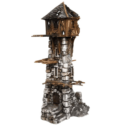 Ruined Medieval Tower 28mm DND Terrain | Tabletop Wargaming Scenery for Frostgrave & RPG | 3D Printed